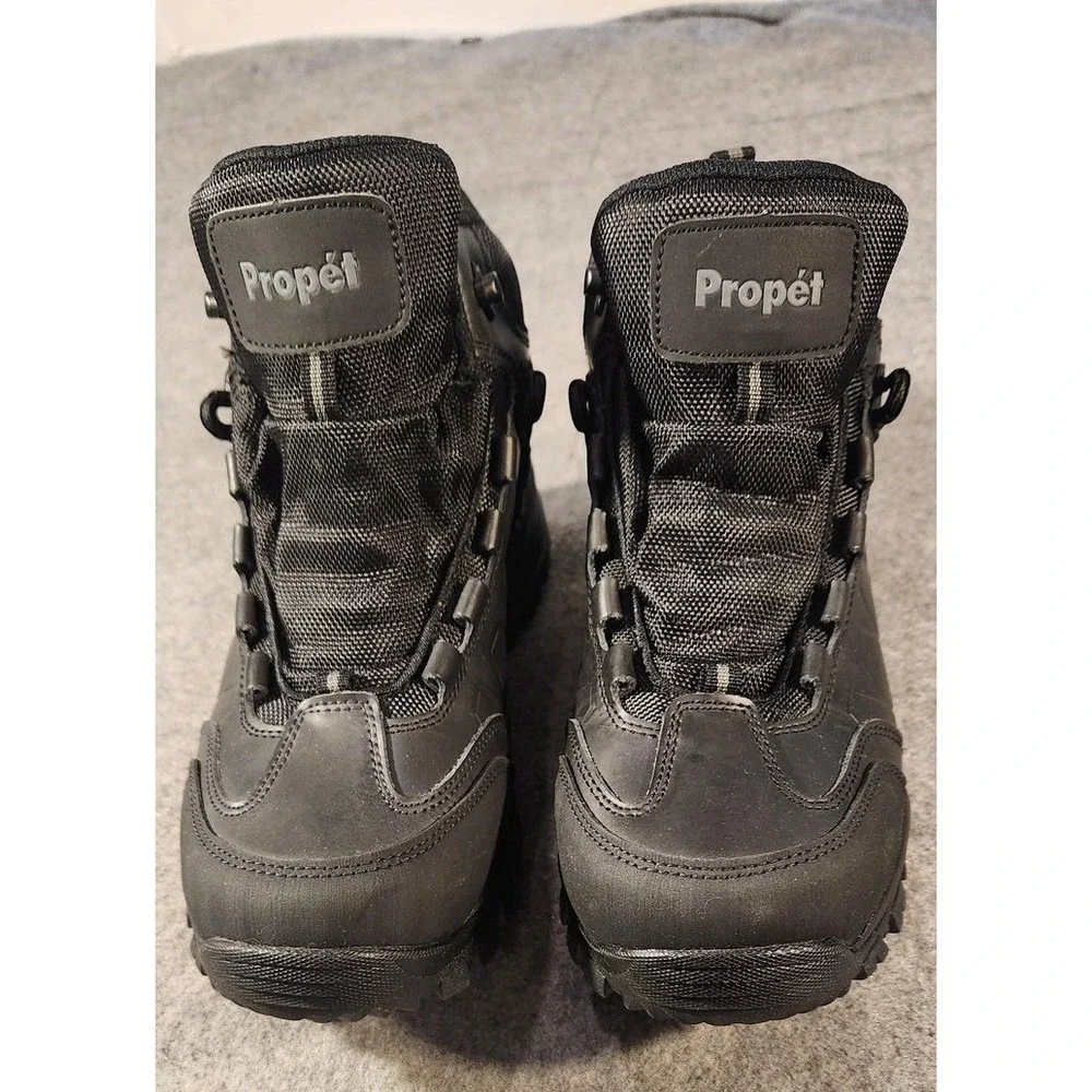 Propet Boots Mens Size 9 EEE Black‎ Leather Waterproof Snow Hiking MBA052L